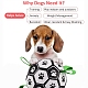 (vente de clôture défectueuse pour le visage teint)ballon de football pour chien avec languettes de préhension AJEW-XCP0001-97-8