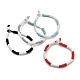 Bracelets de perles en cordon de polyester ciré coréen écologiques BJEW-JB05397-M-1