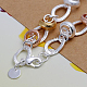 Chiave di ottone e serratura del cuore braccialetti di fascino squisiti per le donne BJEW-BB12593-2