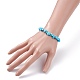 Synthetisches türkisfarbenes Chips-Stretch-Armband für Frauen BJEW-AL00003-12-3