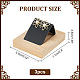 3Pcs Wood Earrings Display Stand Wooden Base with PU Leather Ear Stud Holder Jewelry Display Collectible Organizer Single Pair Earring Stand Storage for Women Selling Engagement Wedding EDIS-DR0001-05B-2