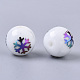 Perles de verre opaque de Noël X-EGLA-R113-01D-2