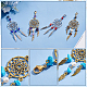 Nbeads 16Pcs 2 Style Woven Web/Net with Feather Alloy Pendant Decoration HJEW-NB0001-82-4
