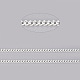 真鍮のカーブチェーン  ダイヤモンドカットカーブチェーン  ハンダ付け  スプールで  ニッケルフリー  銀  2x1.4x0.3mm  約82.02フィート（25m）/ロール CHC-S009-003S-NF-1