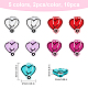 CHGCRAFT 10Pcs 5Colors Heart with Stethoscope Shape Silicone Beads for DIY Necklaces Bracelet Keychain Making Handmade Crafts SIL-CA0001-93-2