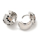 Серьги-кольца из латуни с микропаве из прозрачного кубического циркония EJEW-B062-27P-2
