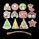 クリスマステーマの紙の大きなペンダントの装飾  麻縄吊り飾り  混合図形  ペンダント：60~88x58~71x0.3mm  12個/セット HJEW-F018-02-2