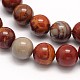 Natural Red Picture Jasper Round Beads Strands G-N0166-02-4mm-2