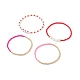 4 pièces 4 style coeur et mot baiser ensemble de bracelets extensibles en perles de plastique BJEW-JB08699-1