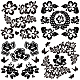 Gorgecraft 4 estilos flor de hibisco hawaiano etiqueta del coche mariposa negra etiqueta engomada del coche láser protección solar mascota autoadhesivo accesorios del coche decoración exterior del automóvil para furgonetas suv DIY-WH0308-225A-007-1