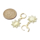 Golden Alloy Sun Shape Dangle Leverback Earrings with Cat Eye EJEW-JE05587-02-3