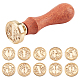 Craspire 10 pièces 10 style sceau de cire tête de tampon en laiton DIY-CP0006-38-3
