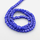 Opaque Solid Color Crystal Glass Cube Beads Strands EGLA-F074C-01-2