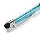 シリコン＆プラスチックタッチスクリーンペン  アルミボールペン  透明樹脂ダイヤモンド形ビーズ付き  ダークターコイズ  146x13x10mm AJEW-B012-01I-3