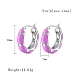 304 Stainless Steel Enamel Hoop Earrings for Women AU7915-2-1