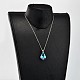 Teardrop AB Color Plated Electroplate Glass Pendant Necklaces NJEW-JN01492-5