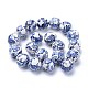 Hebras de perlas de porcelana azul y blanco hechas a mano PORC-K002-01B-2
