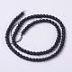 Chapelets de perles en pierre noire synthétique G-C059-4mm-1-2