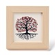 Support de cadre photo en copeaux de quartz de fraise naturelle arbre de vie DJEW-F021-02A-1