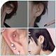 AHADERMAKER 12 Pairs 6 Style Tiny Ball & Crown & Heart & Moon & Star Brass Stud Earrings for Women KK-GA0001-50-4