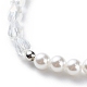 Bracelet extensible et collier pendentif fleur de marguerite en coquillage naturel SJEW-JS01252-6