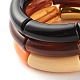 Acrylic & CCB Plastic Curved Tube Beads Stretch Bracelets Set for Women X-BJEW-JB07318-7