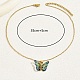 Halskette mit Schmetterlingsanhänger aus Kunststoff und goldenen Edelstahlketten XQ2799-1-3