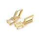 Pendientes de aro rectangulares de latón chapado en oro real de 18k EJEW-L268-027G-04-2