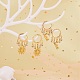 Boucles d'oreilles créoles huggie pendantes en laiton soleil EJEW-SW00001-04-5