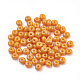 ベーキングペイントガラスのシードビーズ6/0  ラウンド  オレンジ  4~4.5x3mm  穴：1~1.2mm  約4500個/袋  約450 G /袋 SEED-Q025-4mm-N21-3