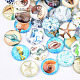 SUNNYCLUE 1 Box 140Pcs 70 Styles Animal Cabochons Ocean Sea Theme 12MM Flat Round Glass Cabochon Flatbacks Colorful Shells Starfish Beads Dome for DIY Earrings Bracelets Findings GGLA-SC0001-56-4