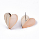Transparent Resin & Wood Stud Earrings EJEW-N017-002A-D07-3