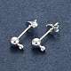 Silver Color Plated Brass Post Earring Findings X-EC593-S-2