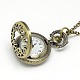 Сплав плоский круглыйс телефона кулон ожерелье кварц карманные часы WACH-N011-28-4