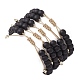 5 pièces 5 styles verre rond perles tressées bracelets de perles ensemble BJEW-JB10014-3