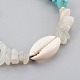 Bracelets de perles tressées naturelles / synthétiques avec pierres de lune et pierres de lune blanches BJEW-JB04080-3