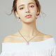 ANATTASOUL Plastic Butterfly Pendant Necklace & Bracelet & Dangle Leverback Earrings SJEW-AN0001-33-6