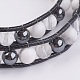 Natural Lava Rock and Howlite and Hematite Beads Wrap Bracelet BJEW-JB03611-01-2
