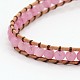 Fashionable Natural Gemstone Cord Beaded Bracelets BJEW-N211-07-2