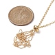 Brass Chains Macrame Pouch Empty Stone Holder for Pendant Necklaces Making NJEW-JN04475-01-6