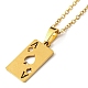 201 Stainless Steel Playing Card Pendant Necklace with Cable Chains NJEW-Q317-25G-2