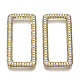 Brass Micro Pave Cubic Zirconia Linking Rings ZIRC-T013-18G-NF-1