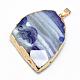 Electroplated Natural Striped Agate/Banded Agate Pendants G-Q481-21-2