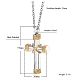 Halsketten mit Kreuzanhänger aus Edelstahl TQ9204-1-3