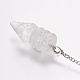 Natural Quartz Crystal Chakra Pointed Dowsing Pendulums G-E338-08F-2