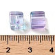 ツートンカラー透明ガラスビーズ  キューブ  スミレ  6x6x7mm  穴：1.4mm  約500個/袋 GLAA-NH0001-03F-3
