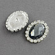 Faceted Oval Brass Acrylic Rhinestone Shank Buttons RB-S020-08-C09-1