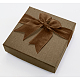 Square Bowknot Organza Ribbon Cardboard Bracelet Bangle Gift Boxes X-BC148-02-1
