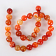 Natural Banded Agate Round Bead Strands G-E235-10-2