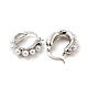 Толстые серьги-кольца с искусственным жемчугом EJEW-F288-03P-2